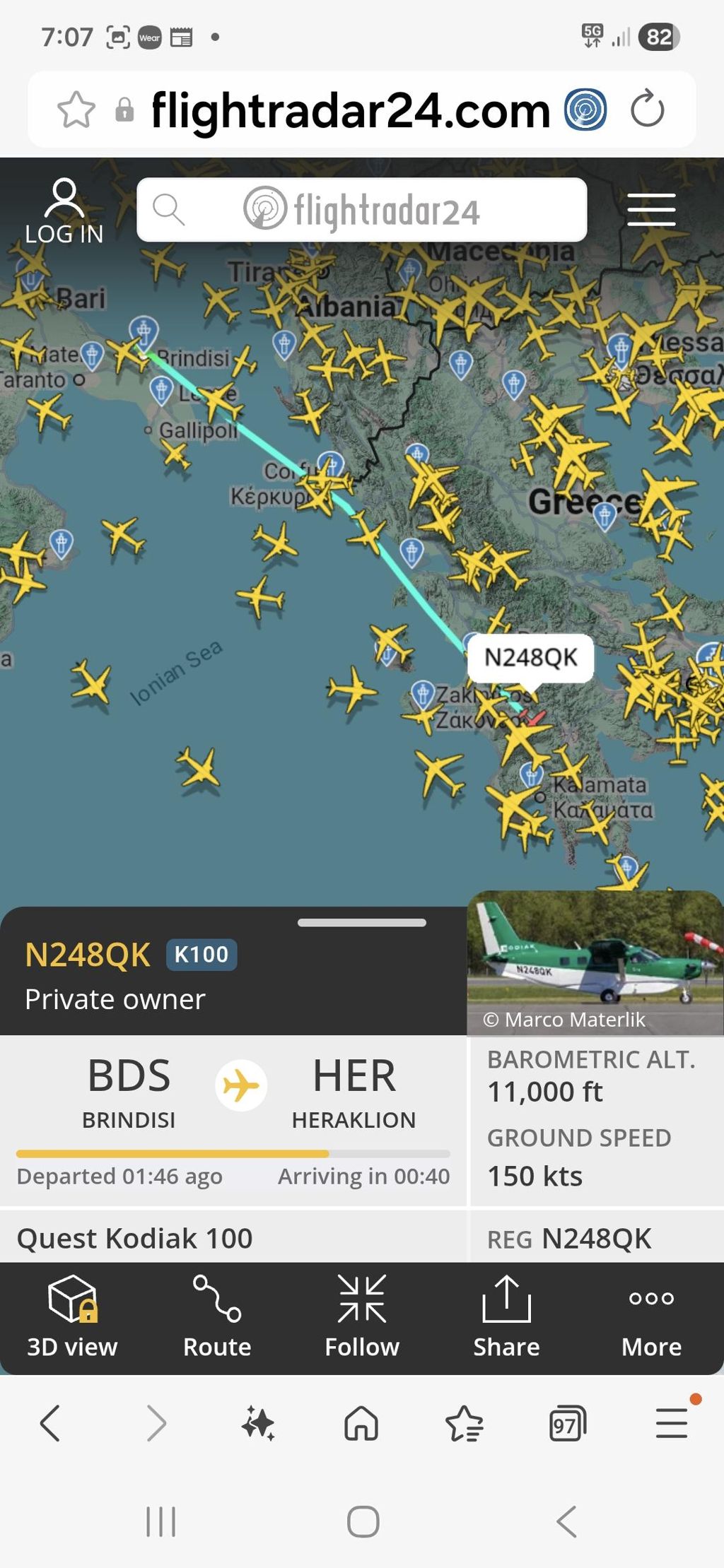 Day 3: Kodiak lands at Greece enroute to Australia!